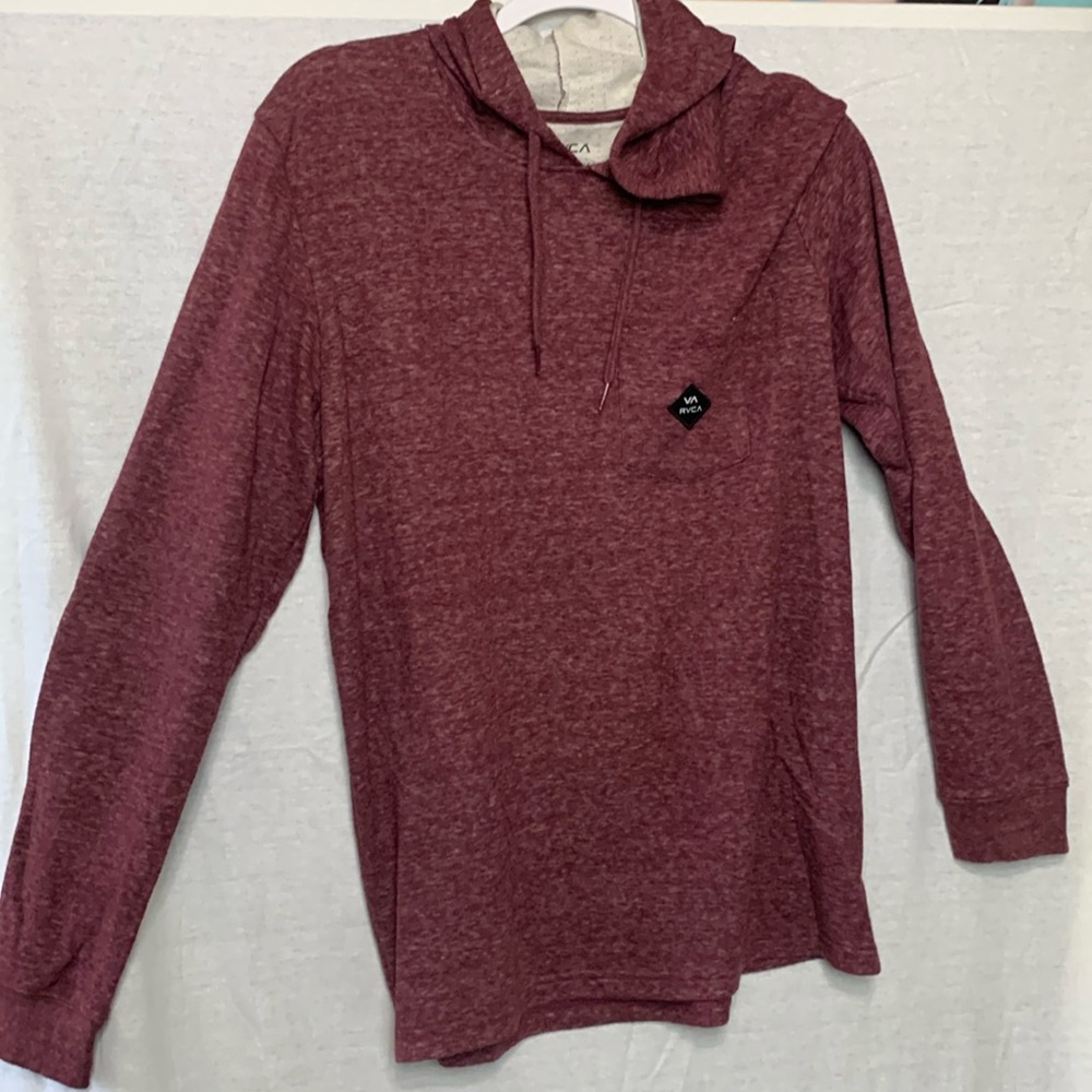 RCVA Maroon or red regular fit light weight hoodie men’s size medium